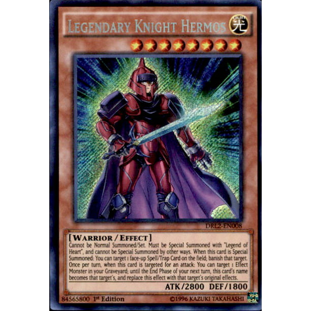 Legendary Knight Hermos Secret Rare 1st Edition Yugioh Card DRL2-EN008 